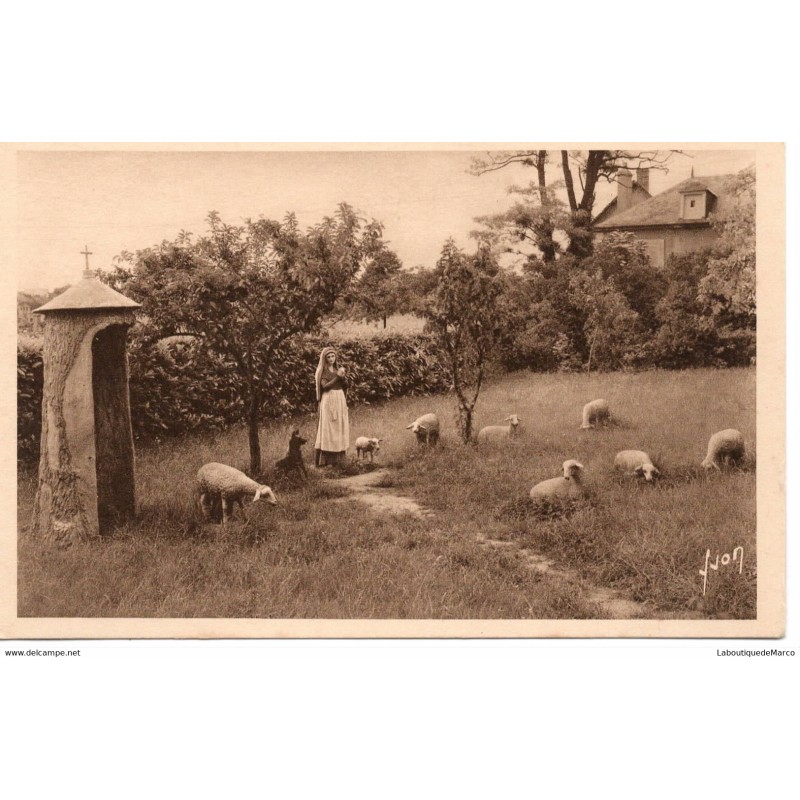 58 - Couvent St-Gildard - Ste Bernadette et ses moutons - Dos Divisé