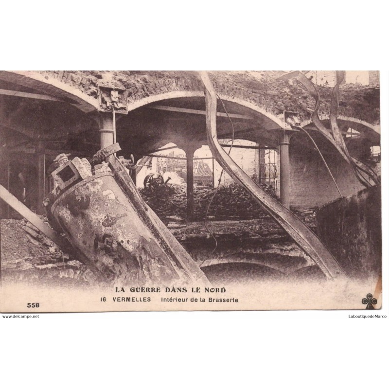 59 - Vermelles - Intérieur de la Brasserie - Dos Divisé