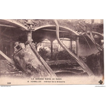 59 - Vermelles - Intérieur de la Brasserie - Dos Divisé