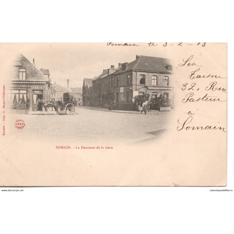 59 - Somain - La Descente de la Gare - Dos non Divisé