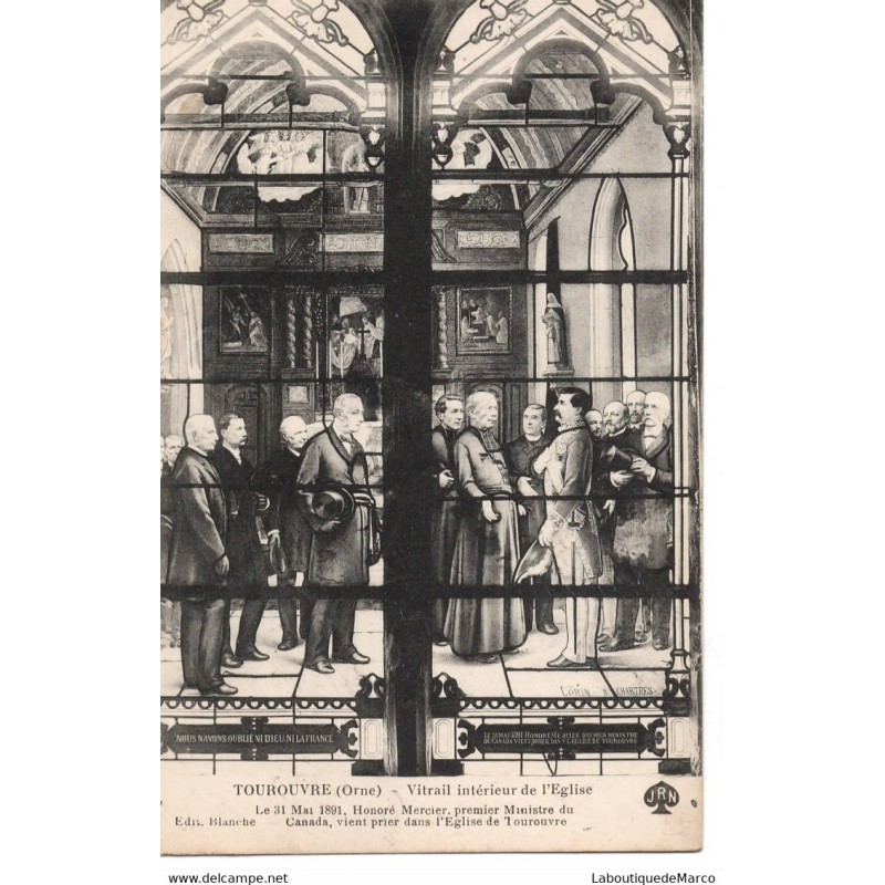 61 - Tourouvre - Vitrail intérieur de l'Eglise - Dos Divisé
