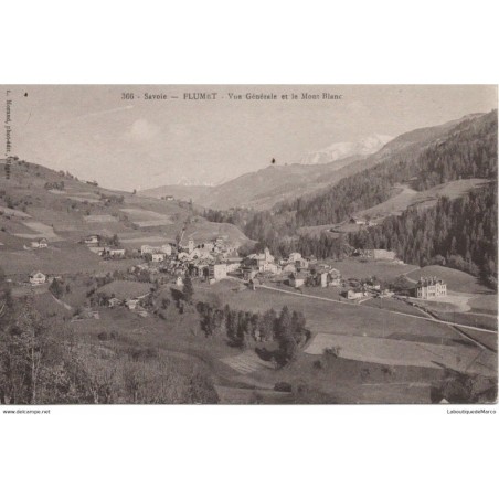73 - Flumet - Vue Générale et le Mont Blanc - Dos Divisé