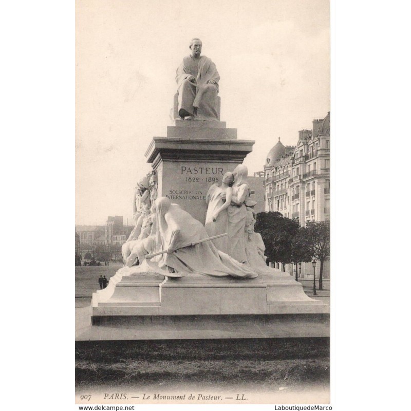 75 - Paris - Le Monument de Pasteur - Dos Divisé - Vintage