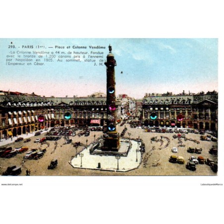 75 - Paris - Place et Colonne Vendôme - Dos Divisé
