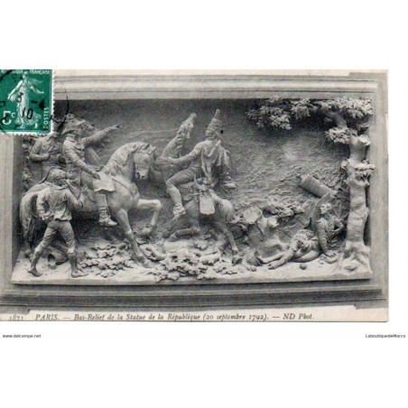 75 - Paris - Bas-Relief de la Statue de la République - Dos Divisé