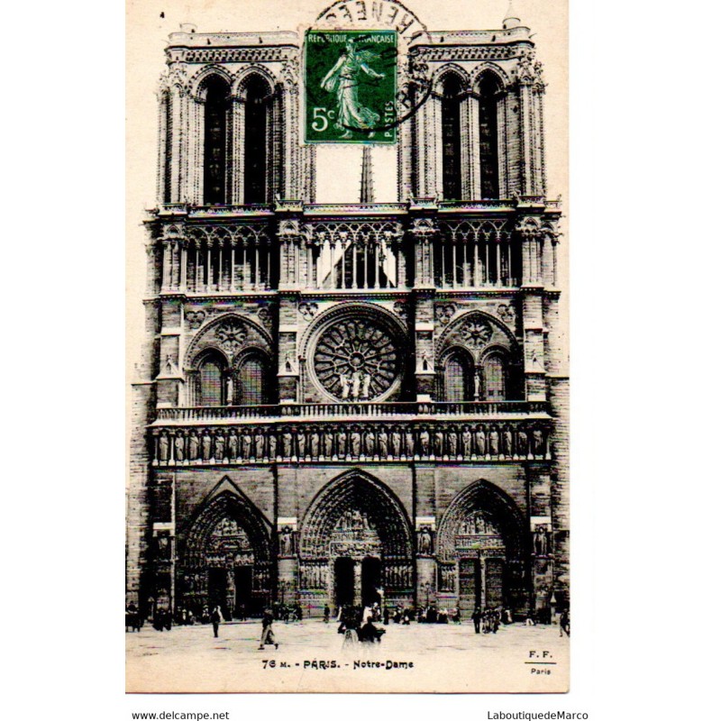 75 - Paris - Notre-Dame de Paris - Dos Divisé
