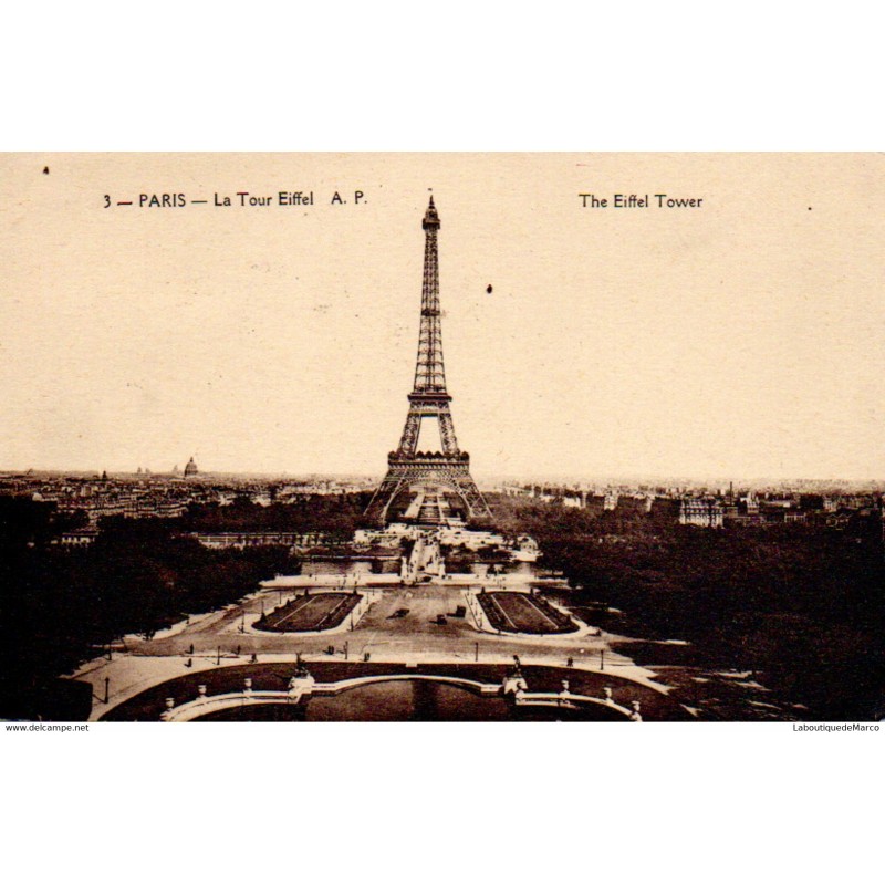 75 - Paris - La Tour Eiffel - Dos Divisé