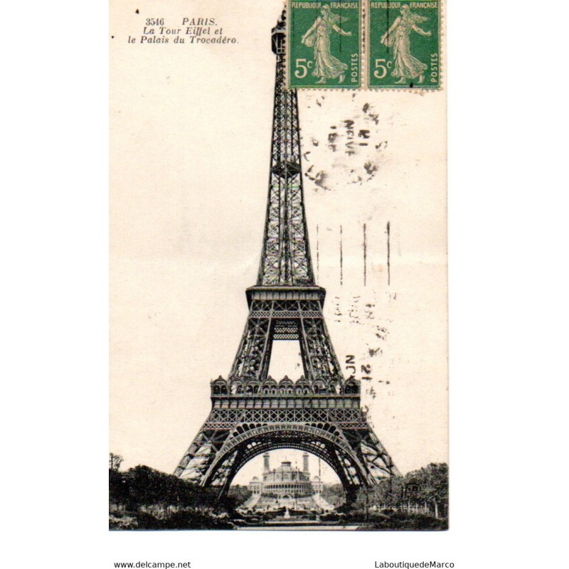 75 - Paris - La Tour Eiffel - Dos Divisé