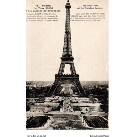 75 - Paris - La Tour Eiffel - Dos Divisé
