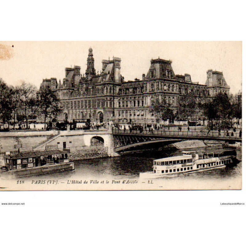 75 - Paris - L'Hôtel de Ville - Dos Divisé