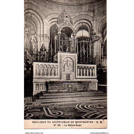 75 - Paris - Intérieur de la Basilique du Sacré-Coeur -Dos Divisé