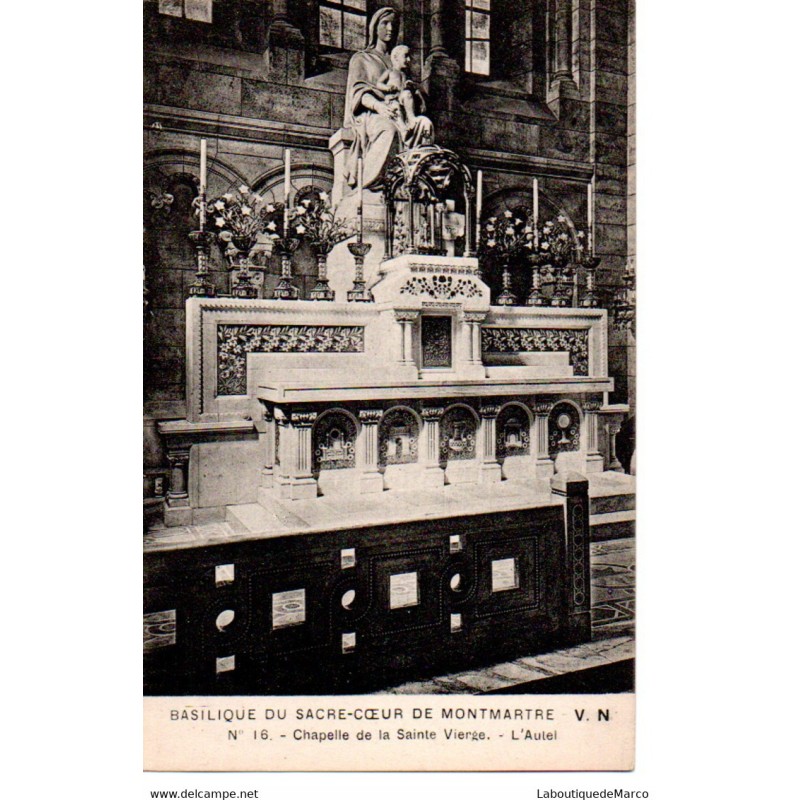 75 - Paris - Intérieur de la Basilique du Sacré-Coeur -Dos Divisé