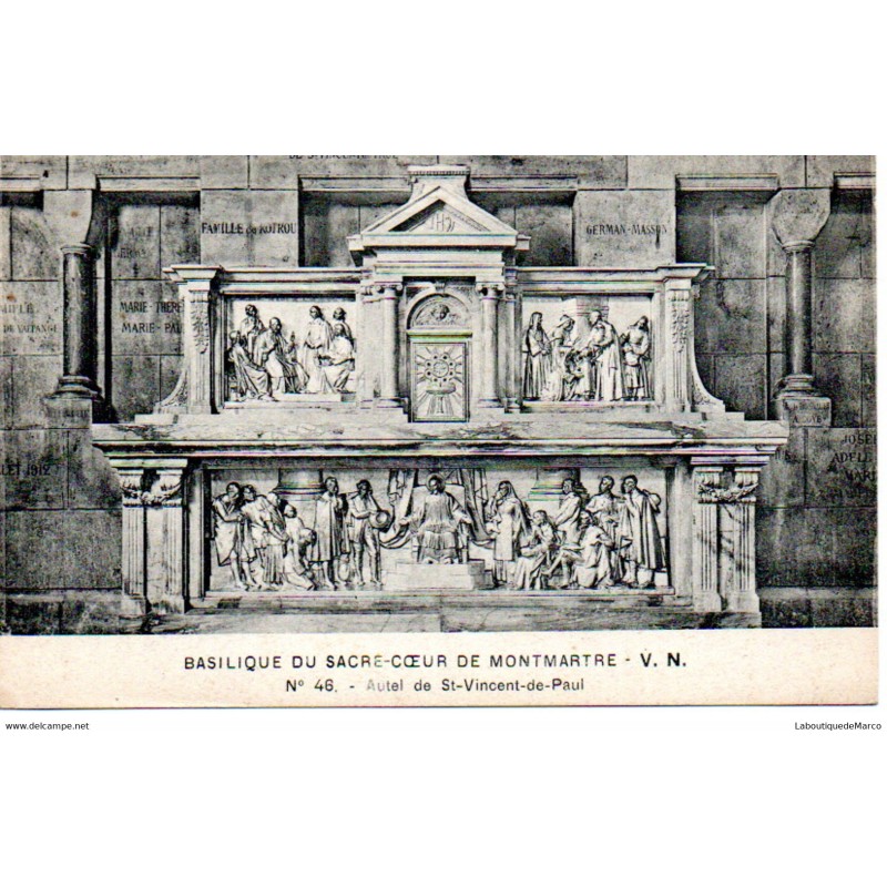 75 - Paris - Intérieur de la Basilique du Sacré-Coeur -Dos Divisé
