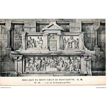 75 - Paris - Intérieur de la Basilique du Sacré-Coeur -Dos Divisé