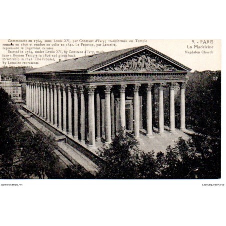 75 - Paris - L'Eglise de la Madeleine - Dos Divisé
