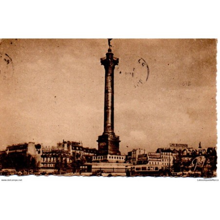 75 - Paris - Place de la Bastille et colonne de Juillet - Dos Divisé