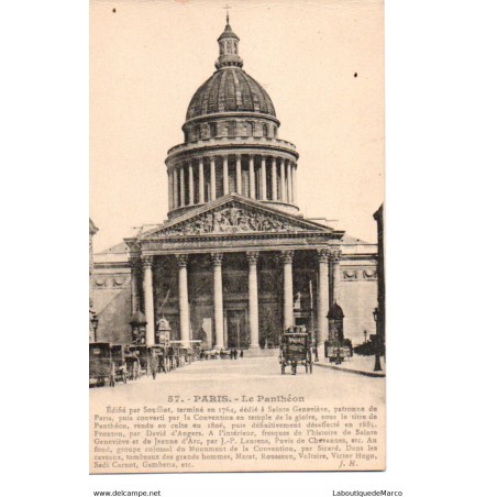 75 - Paris - Le Panthéon - Dos Divisé