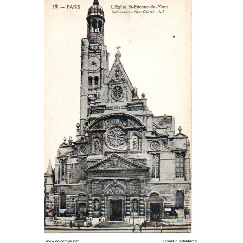75 - Paris - L'Eglise St-Etienne-du-Mont - Dos Divisé