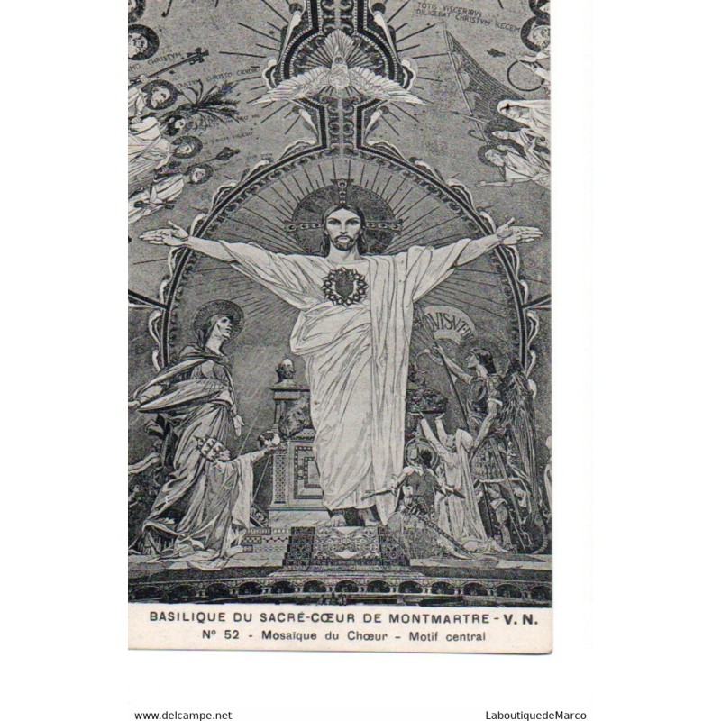 75 - Paris - Intérieur de la Basilique du Sacré-Coeur - Dos Divisé