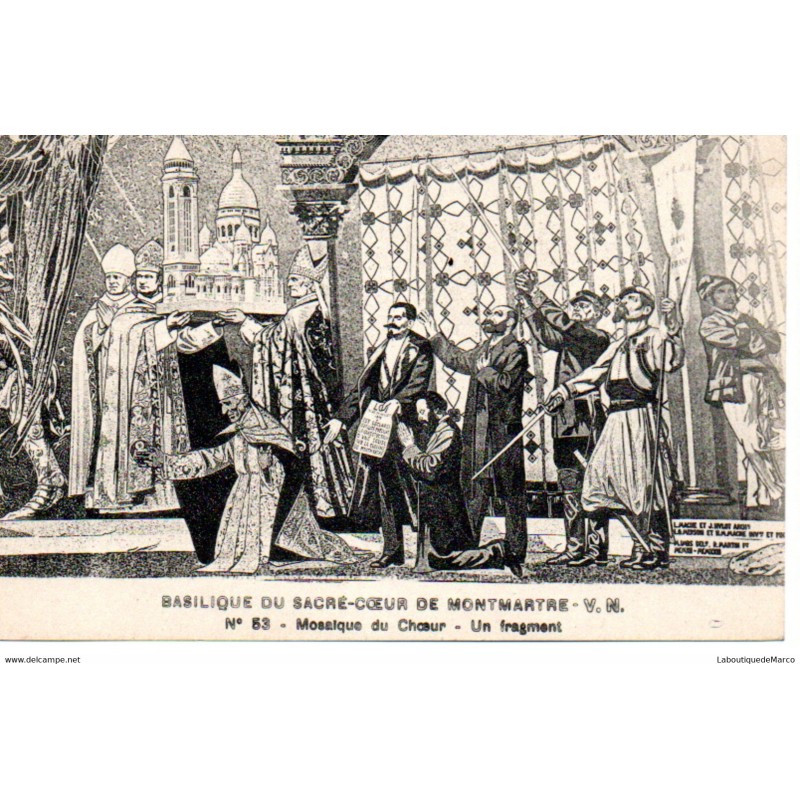 75 - Paris - Intérieur de la Basilique du Sacré-Coeur - Dos Divisé