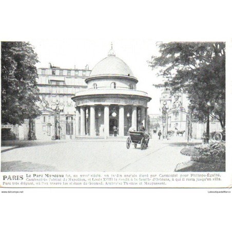 75 - Paris - Parc Monceau - Dos Divisé