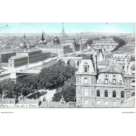 75 - Paris - Vue sur la Seine et les Ponts - Dos Divisé