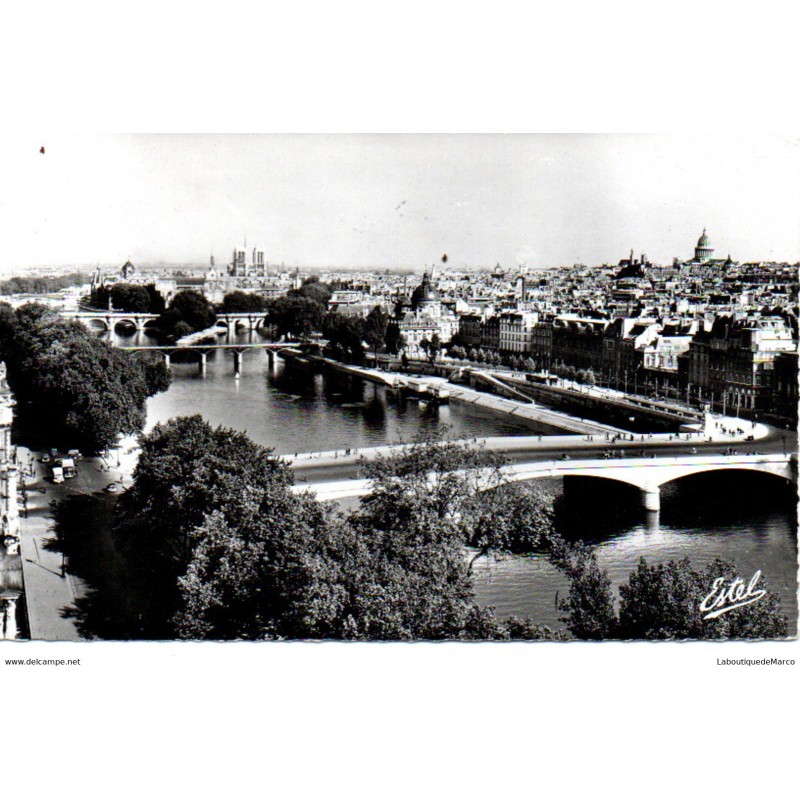 75 - Paris - Vue sur la Seine et les Ponts - Dos Divisé