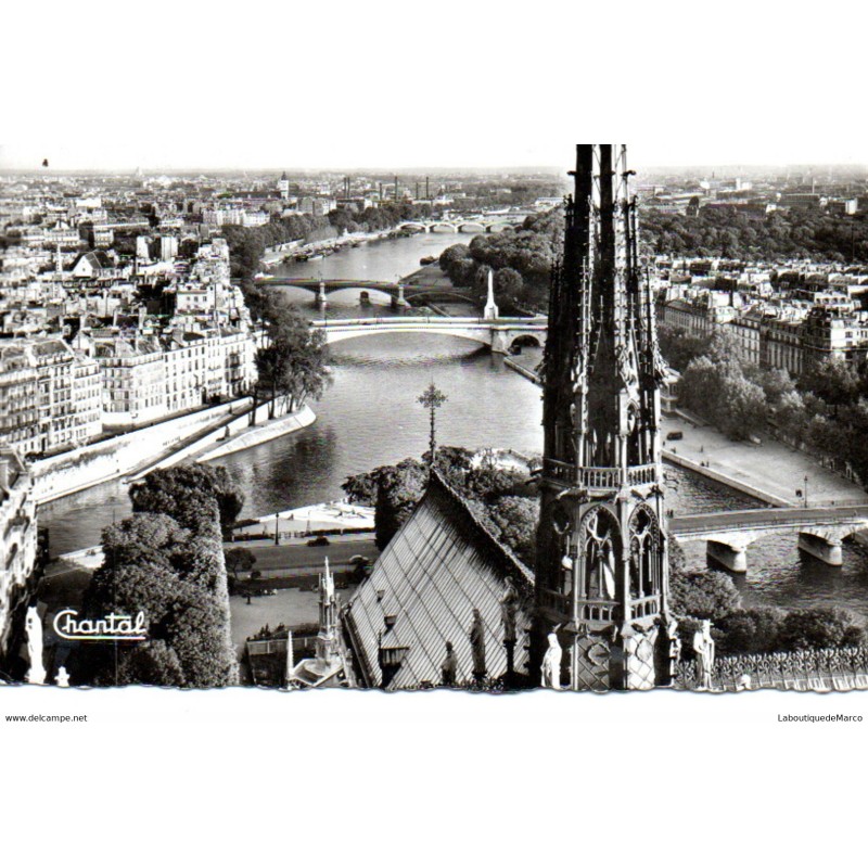 75 - Paris - Vue sur la Seine et les Ponts - Dos Divisé