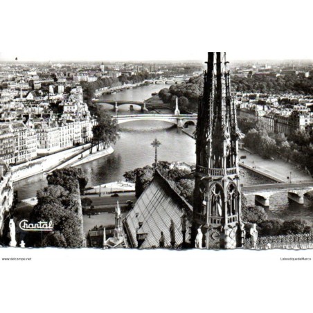 75 - Paris - Vue sur la Seine et les Ponts - Dos Divisé