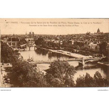 75 - Paris - Vue sur la Seine et les Ponts - Dos Divisé