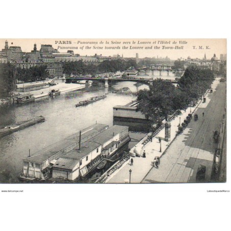 75 - Paris - Vue sur la Seine et les Ponts - Dos Divisé