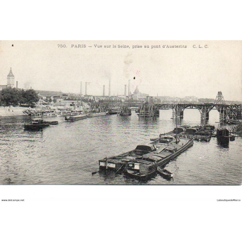 75 - Paris - Vue sur la Seine et les Ponts - Dos Divisé
