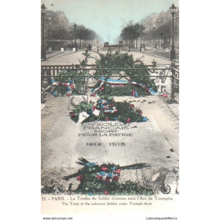 75 - Paris - La Tombe du Soldat inconnu - Dos Divisé