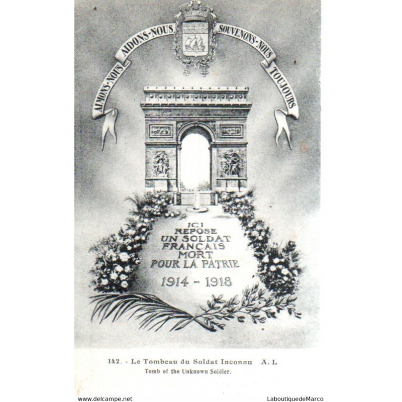 75 - Paris - La Tombe du Soldat inconnu - Dos Divisé