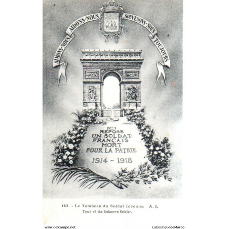 75 - Paris - La Tombe du Soldat inconnu - Dos Divisé