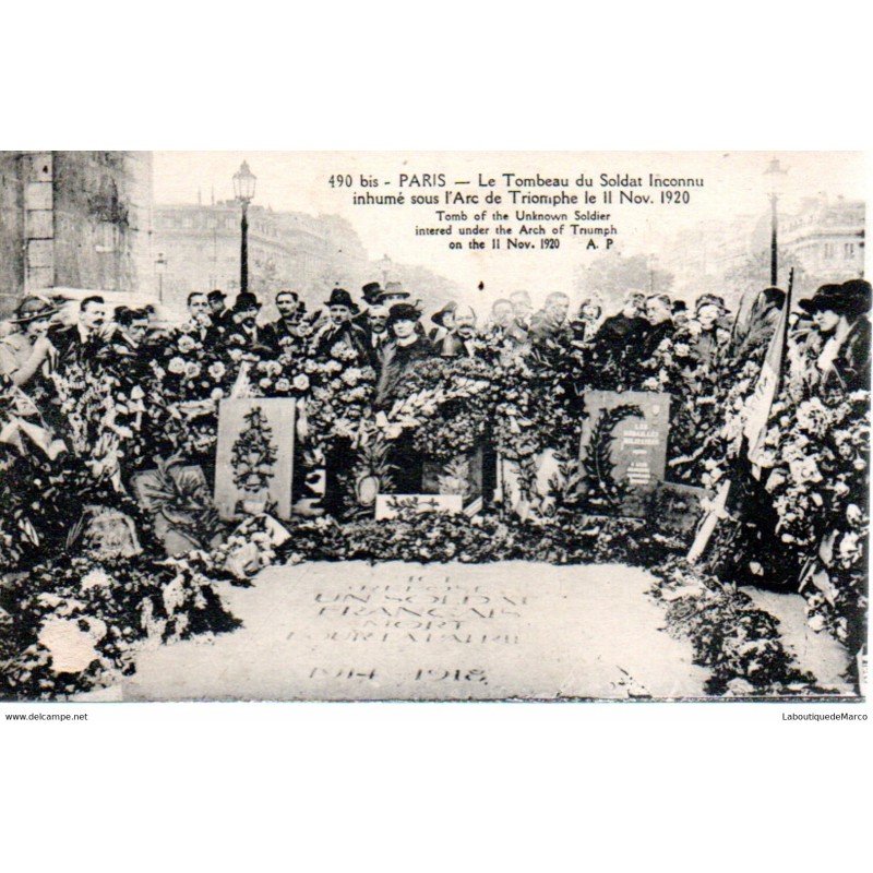 75 - Paris - La Tombe du Soldat inconnu - Dos Divisé