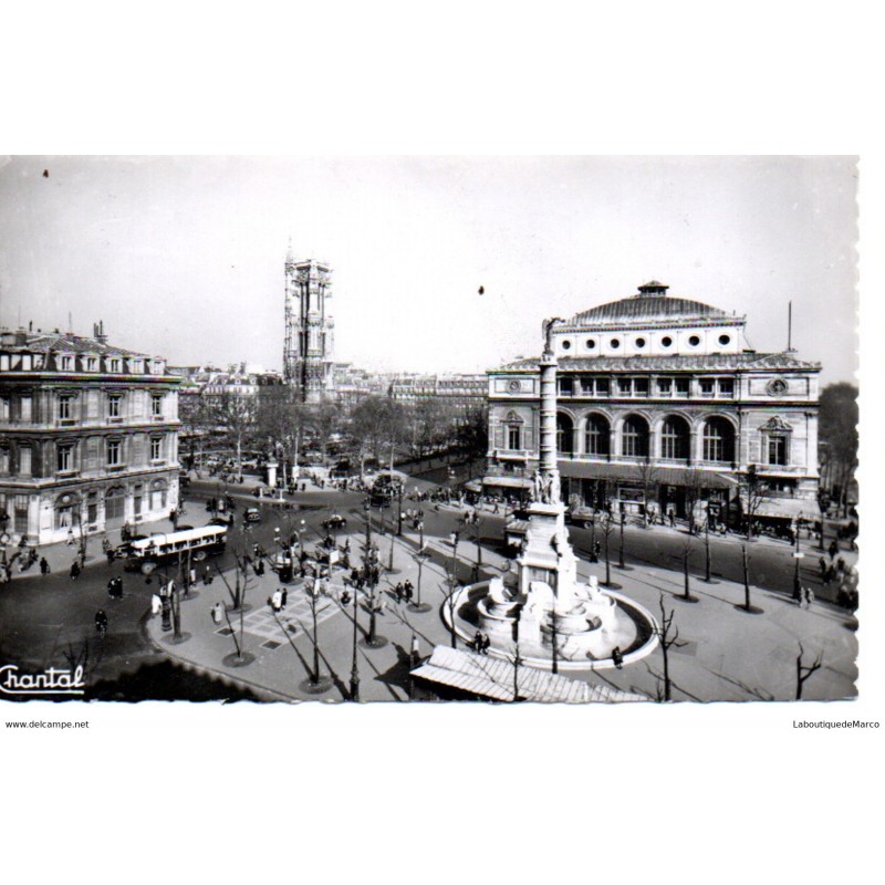 75 - Paris - Place du Châtelet et Tour Saint-Jacques - Dos Divisé