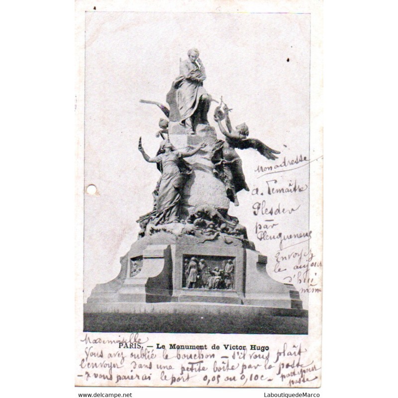 75 - Paris - Monument de Victor Hugo - Dos non Divisé