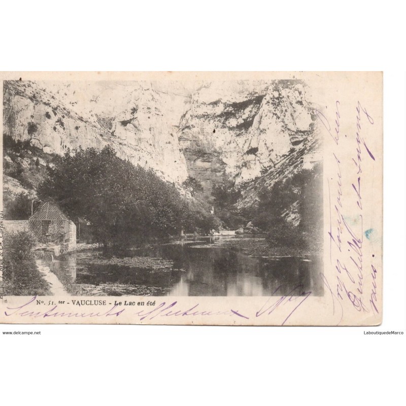 84 - Vaucluse - Le Lac en été - Dos non Divisé