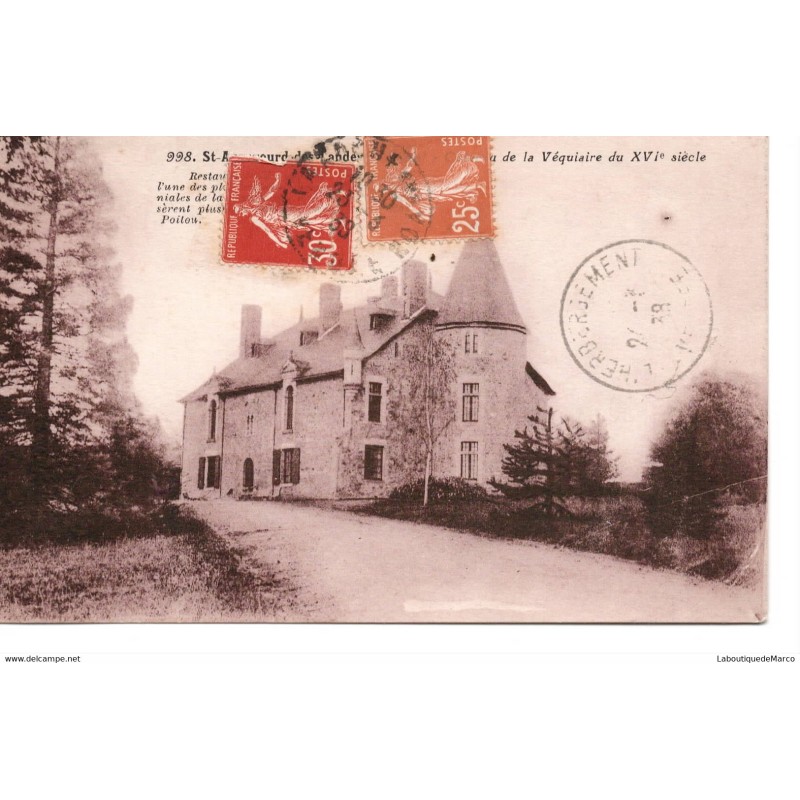 85 - St-Avaugourd-des-Landes - Château de la Véquiaire - Dos Divisé