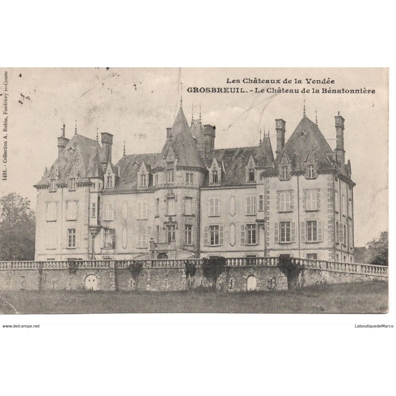 85 - Grosbreuil - Le Château de la Bénatonnière - Dos Divisé