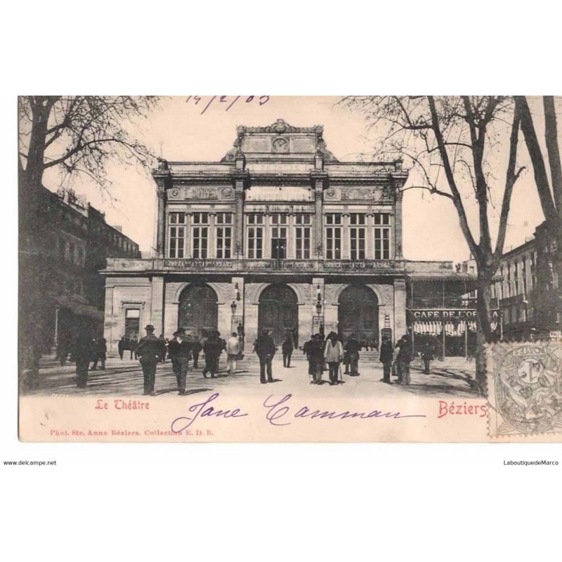 34 - BEZIERS - Le Théâtre - Dos non Divisé