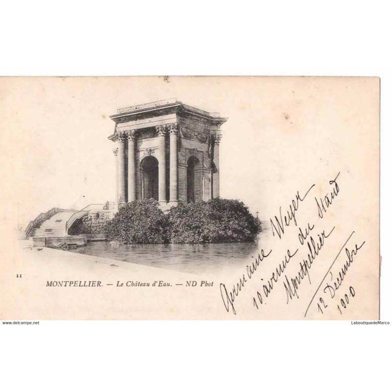 34 - MONTPELLIER - Le Château d'Eau - Dos non Divisé