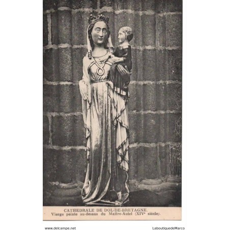 35 - CATHEDRALE DE DOL-DE-BRETAGNE - Vierge peinte au-dessus du Maître-Autel - D