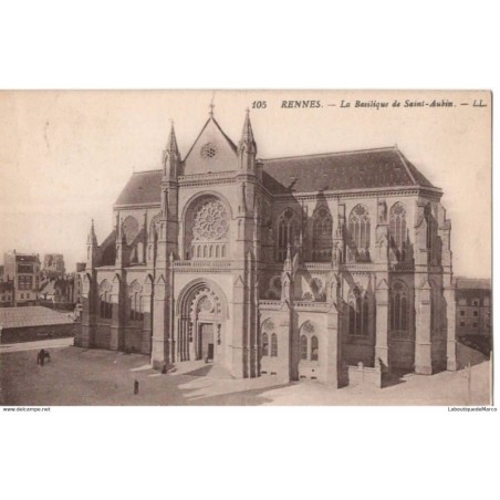 35 - RENNES - La Basilique de Saint-Aubin - Dos Divisé