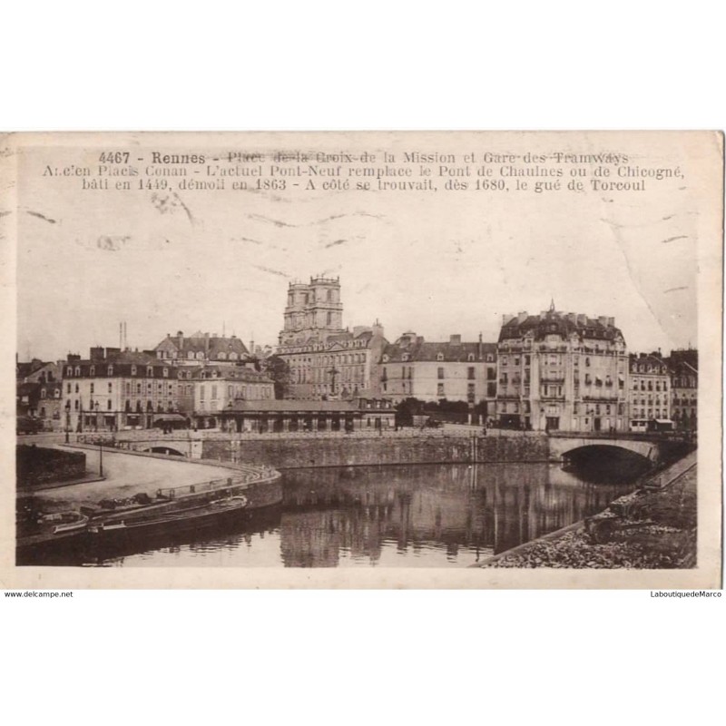 35 - RENNES - Place de la Croix de la Mission - Dos Divisé