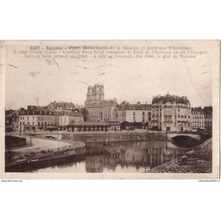 35 - RENNES - Place de la Croix de la Mission - Dos Divisé