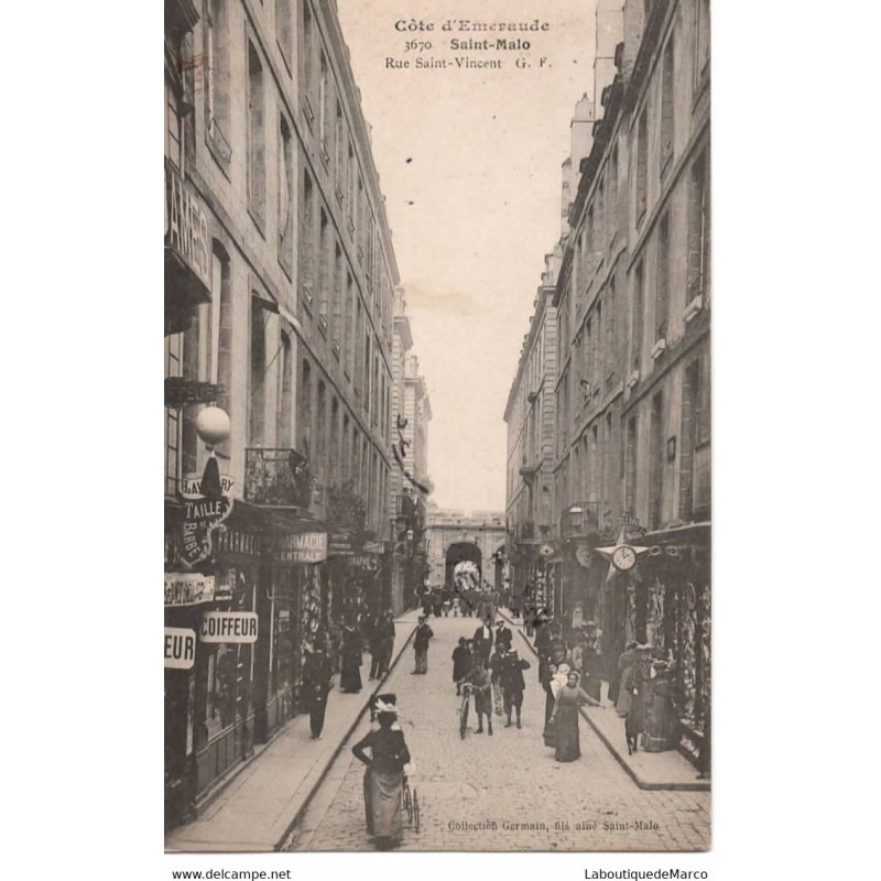 35 - Côte d'Emeraude - Saint-Malo - Rue Saint-Vincent - Dos Divisé