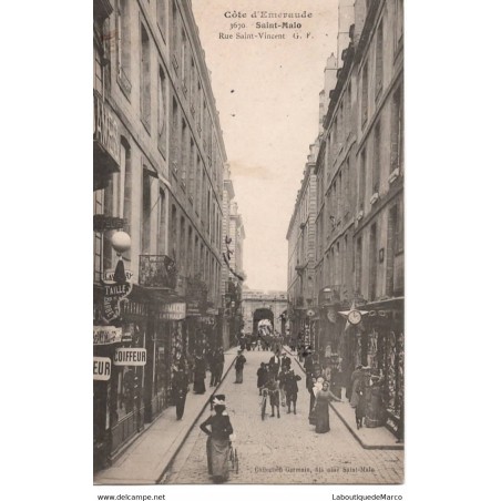 35 - Côte d'Emeraude - Saint-Malo - Rue Saint-Vincent - Dos Divisé