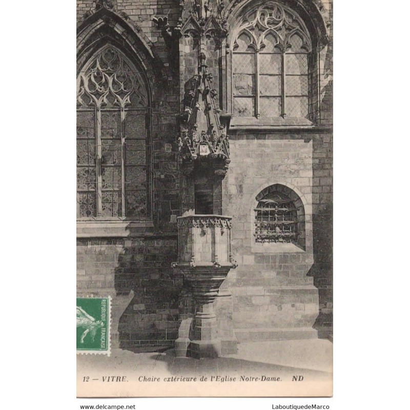 35 - VITRE - Chaire extérieure de l'Eglise Notre-Dame - Dos Divisé